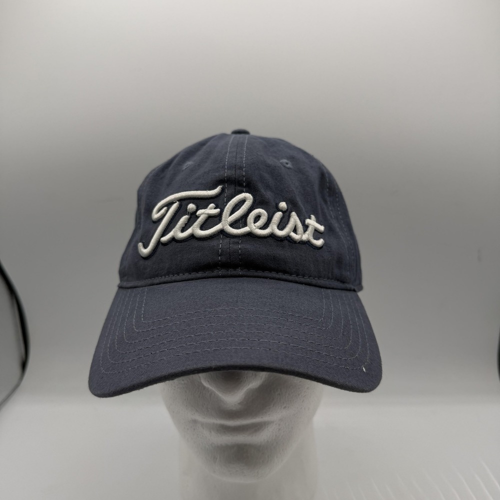 Titleist Hat Cap Strap Back Blue Cotton FJ Logo One Size Golf Mens Baseball